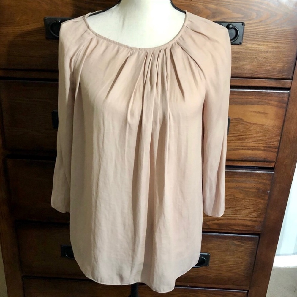 Zara Basic pewter 3/4 Sleeve top